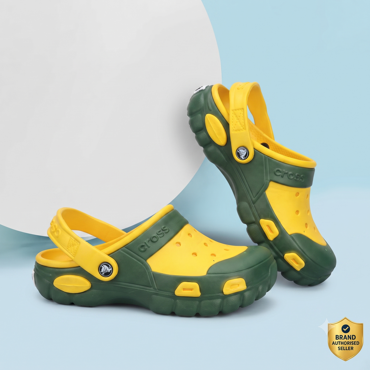 Urban Trek Comfort Clogs – Green & Yellow Lightweight Casual Slip-On Footwear