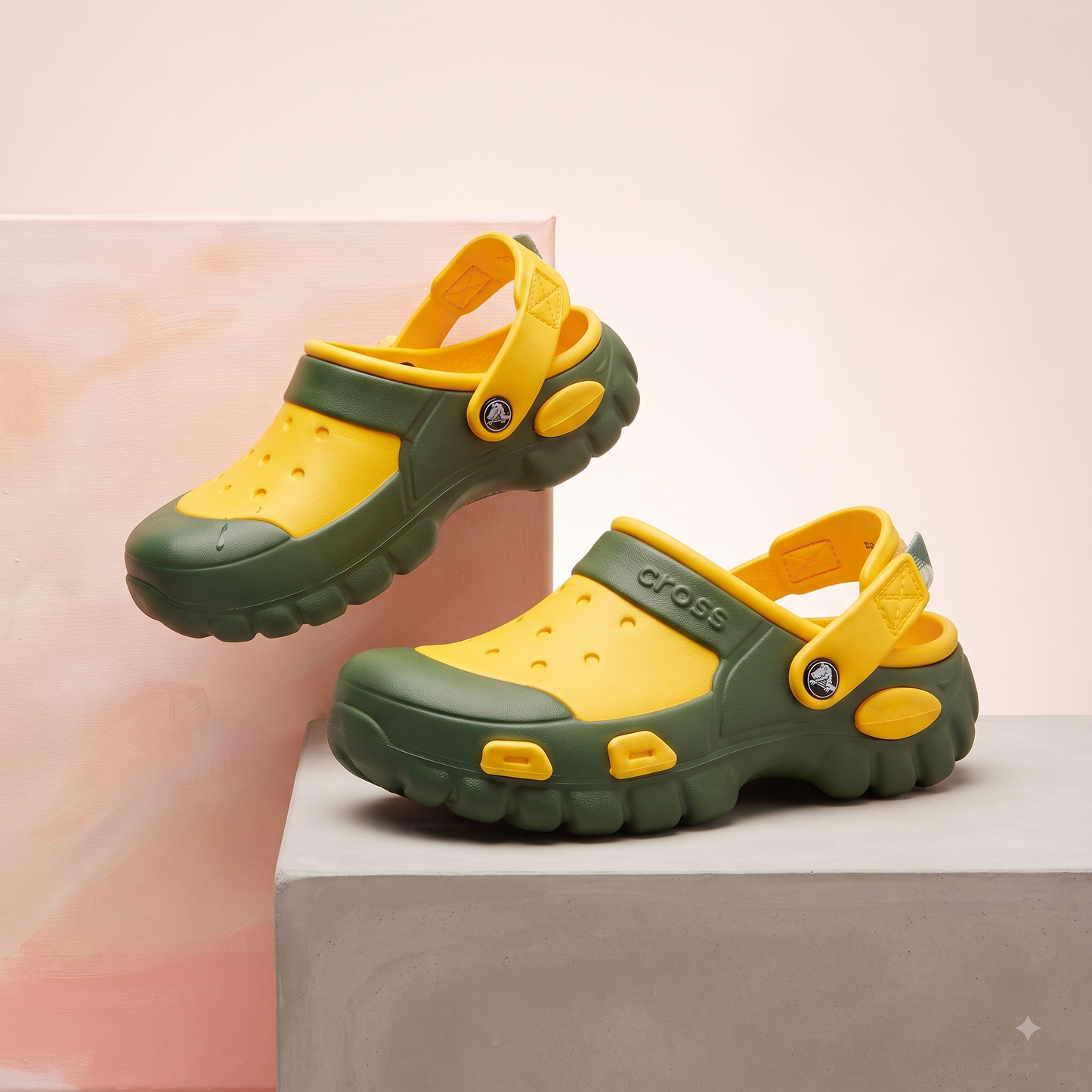 Modern Sculpted Designer Clogs with Patterned Strap – Off-White For Men and Women