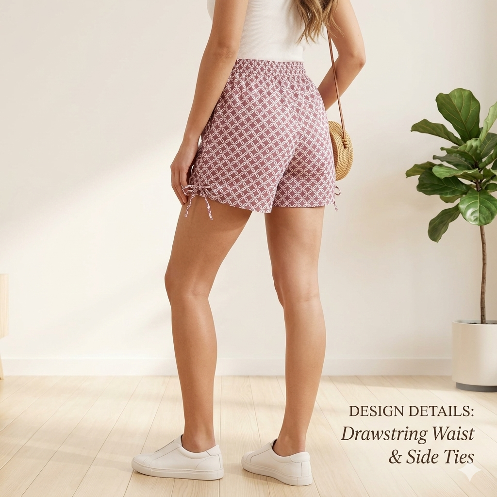 Essential Everyday Geo-Print Shorts