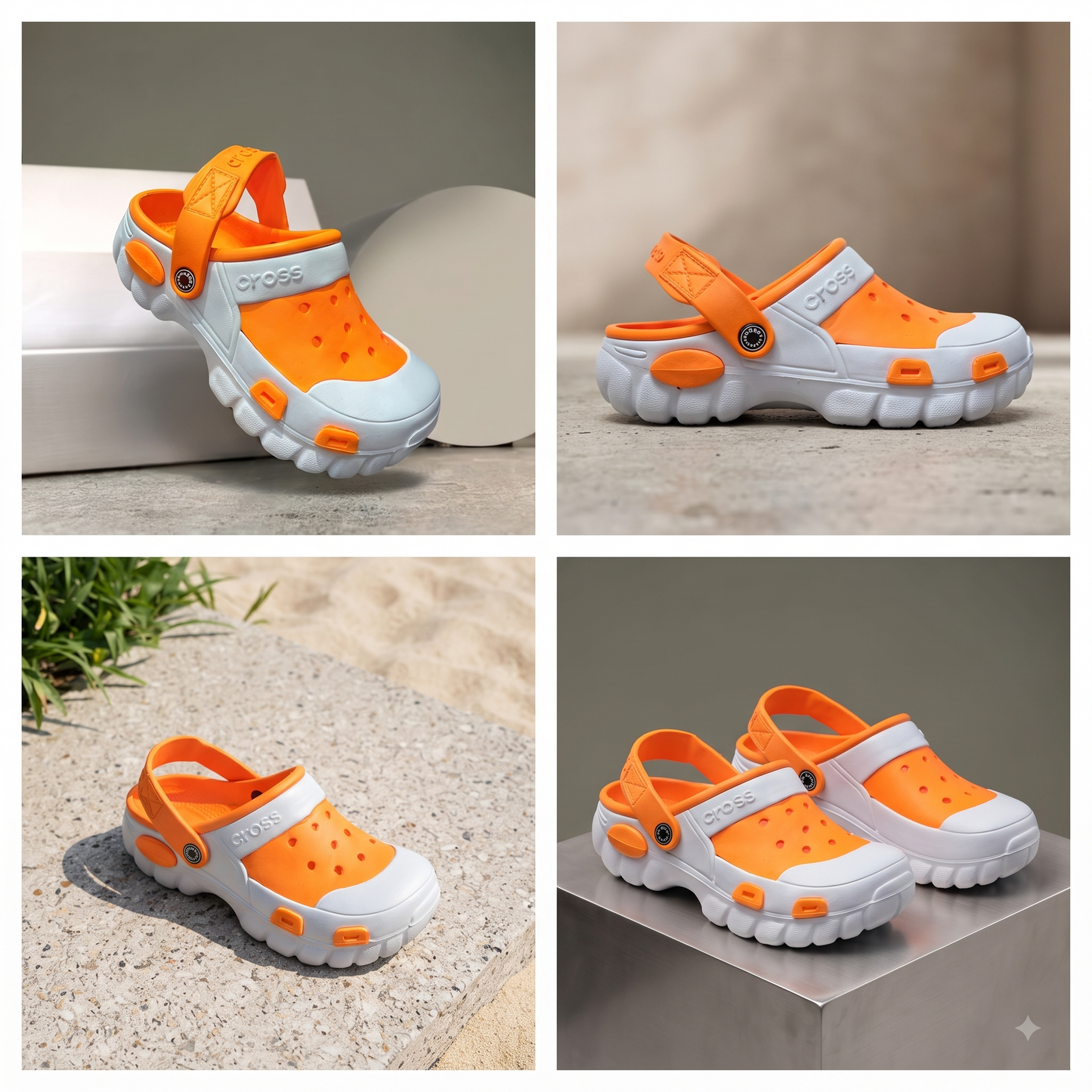 Yuvva Luxury Stylish Daily Wear Orange & White Clogs