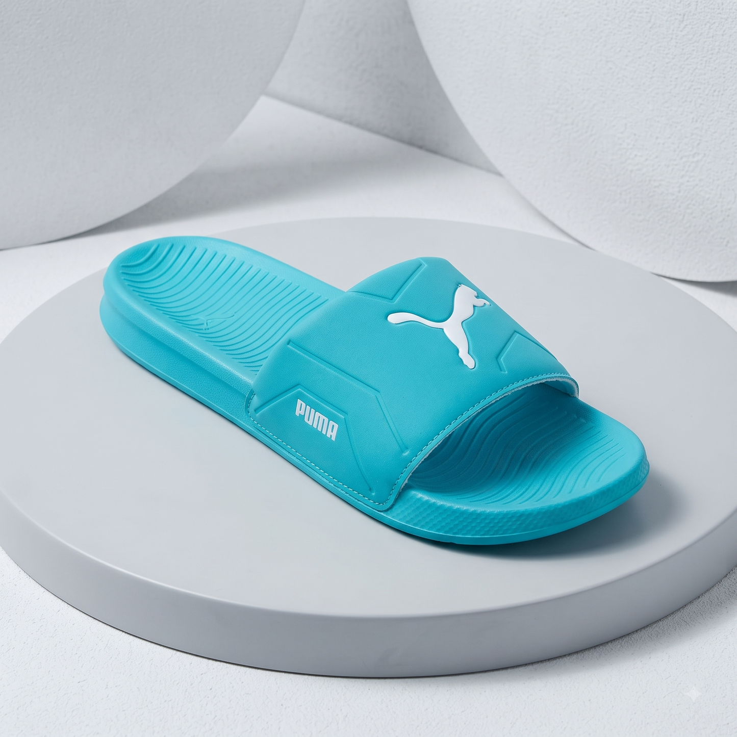 Premium Aqua Blue Comfort Slippers for Men | Cushioned Everyday Casual Slides