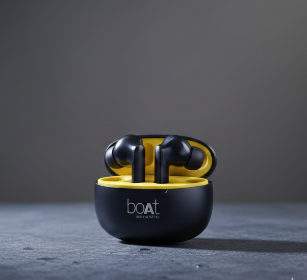 Airdopes 996 True Wireless Earbuds with Active Noise Cancellation & ENx™ Technology Premium TWS – Black & Yellow Edition