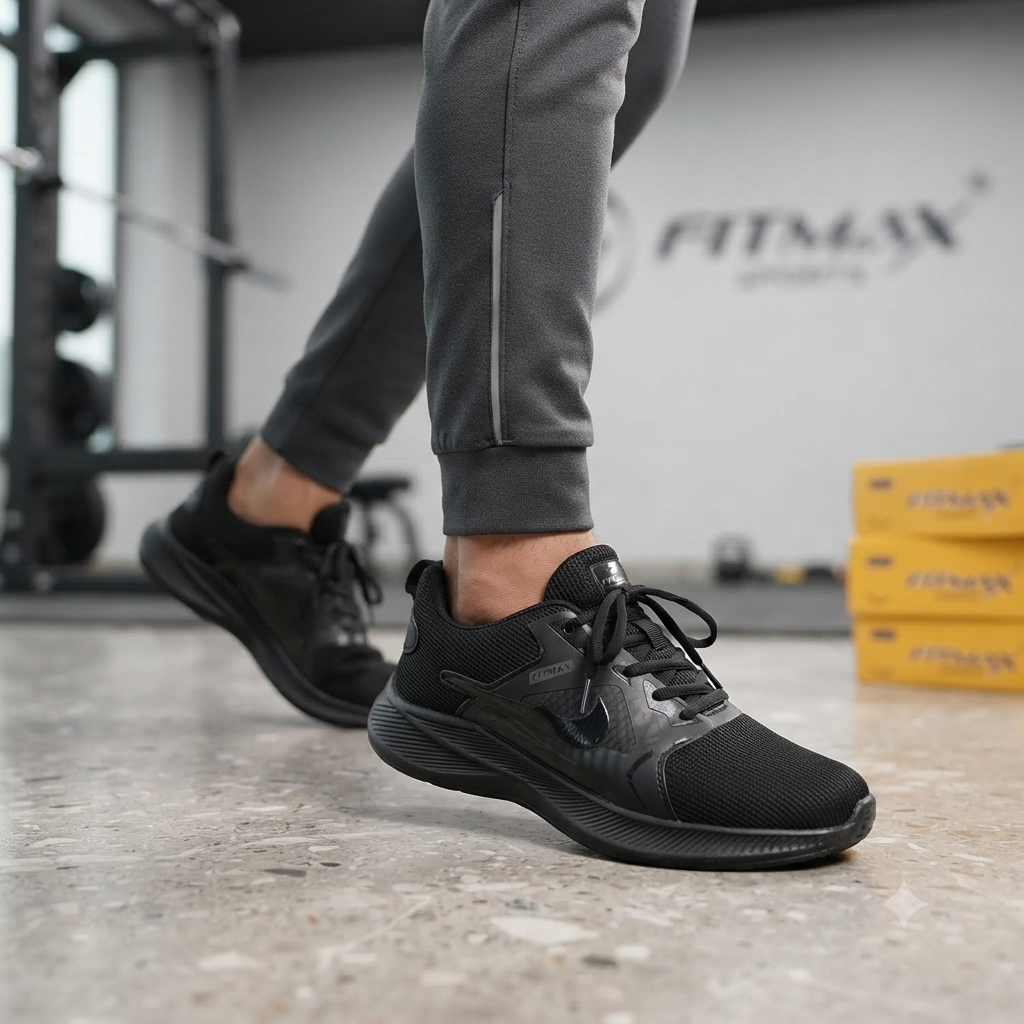 Ultra-Lightweight Sportswear Running Shoes – Sleek Black Design
