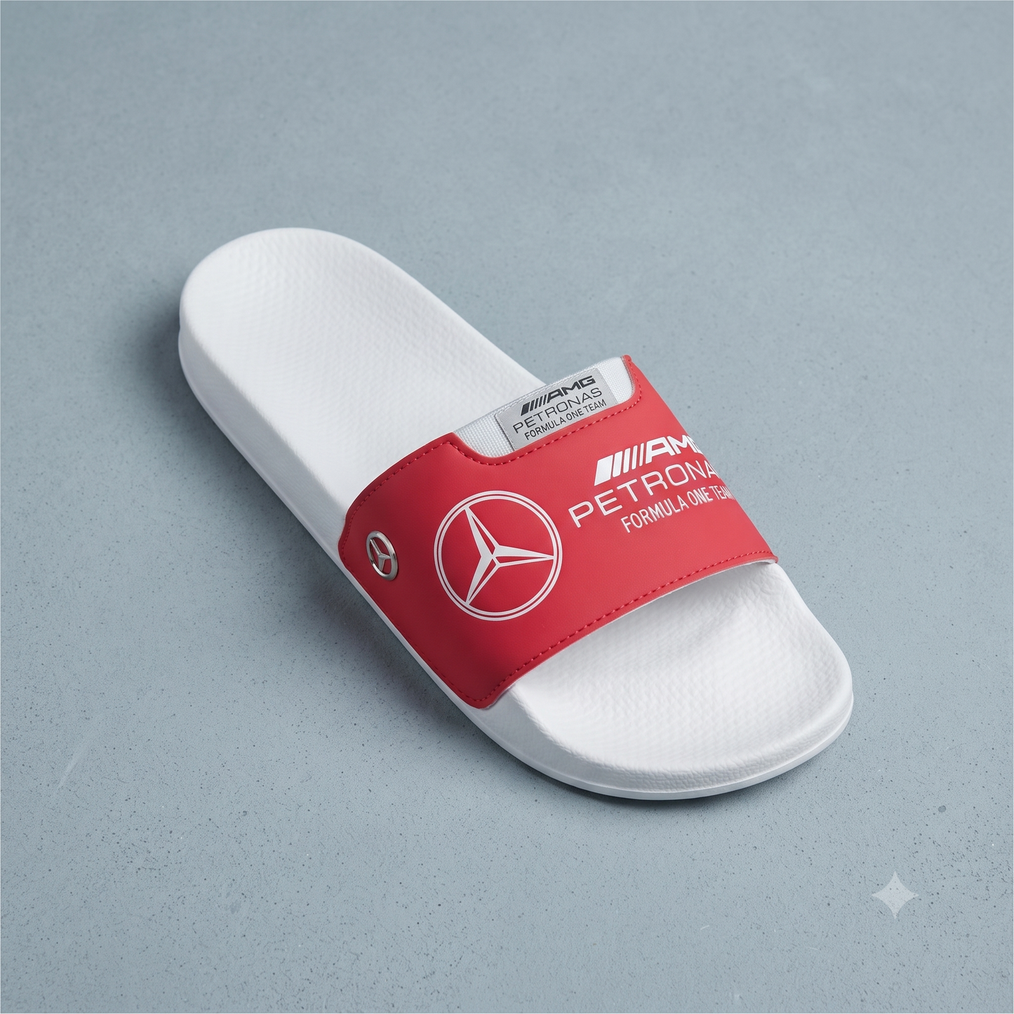 Stylish F1 Racing Edition White & Red Comfort Sliders / Slides