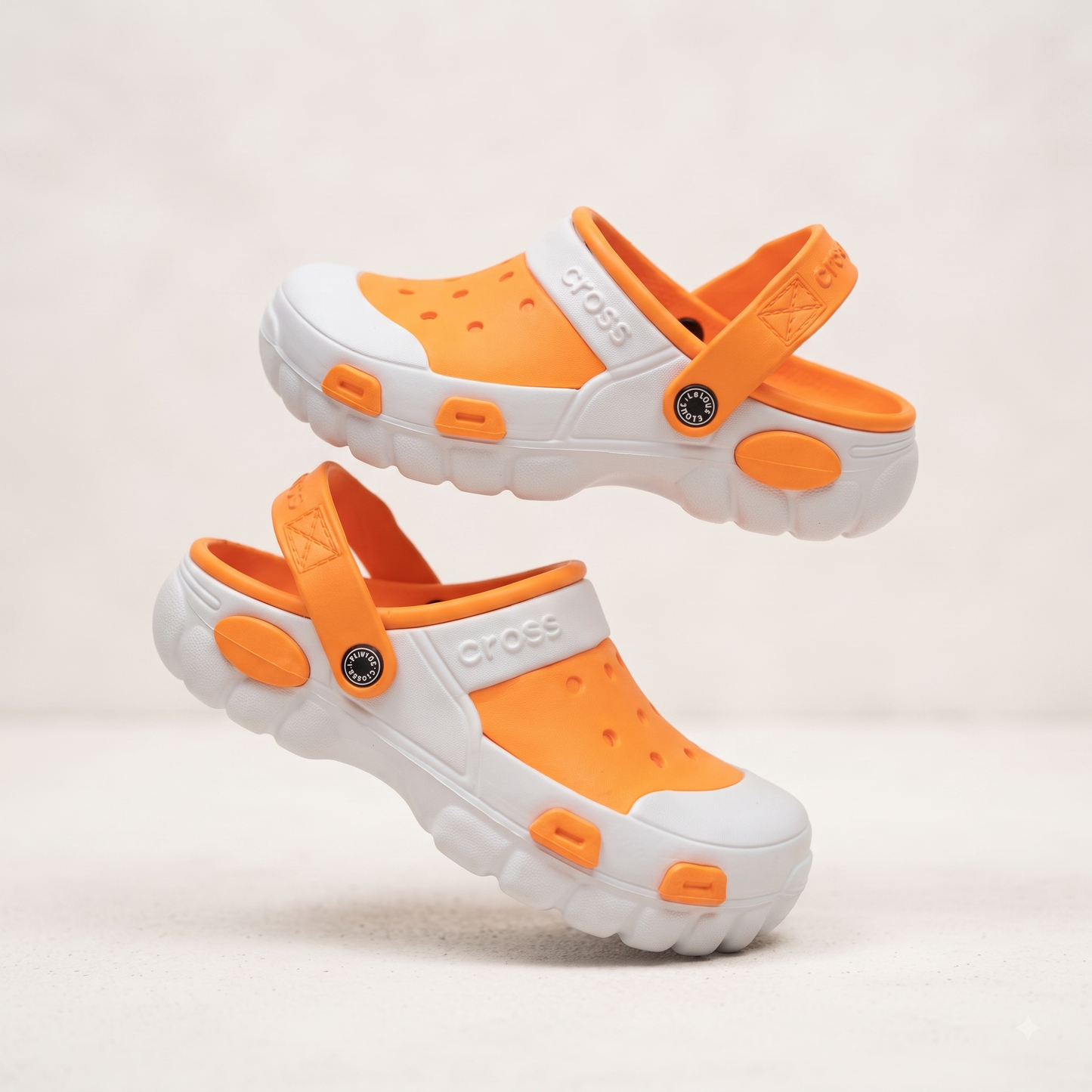 Yuvva Luxury Stylish Daily Wear Orange & White Clogs
