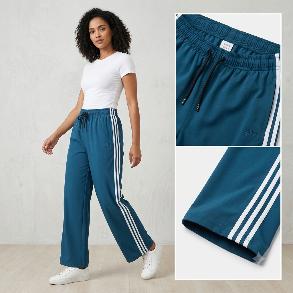 Premium Relaxed-Fit Athletic Lowers for Women – Teal Blue