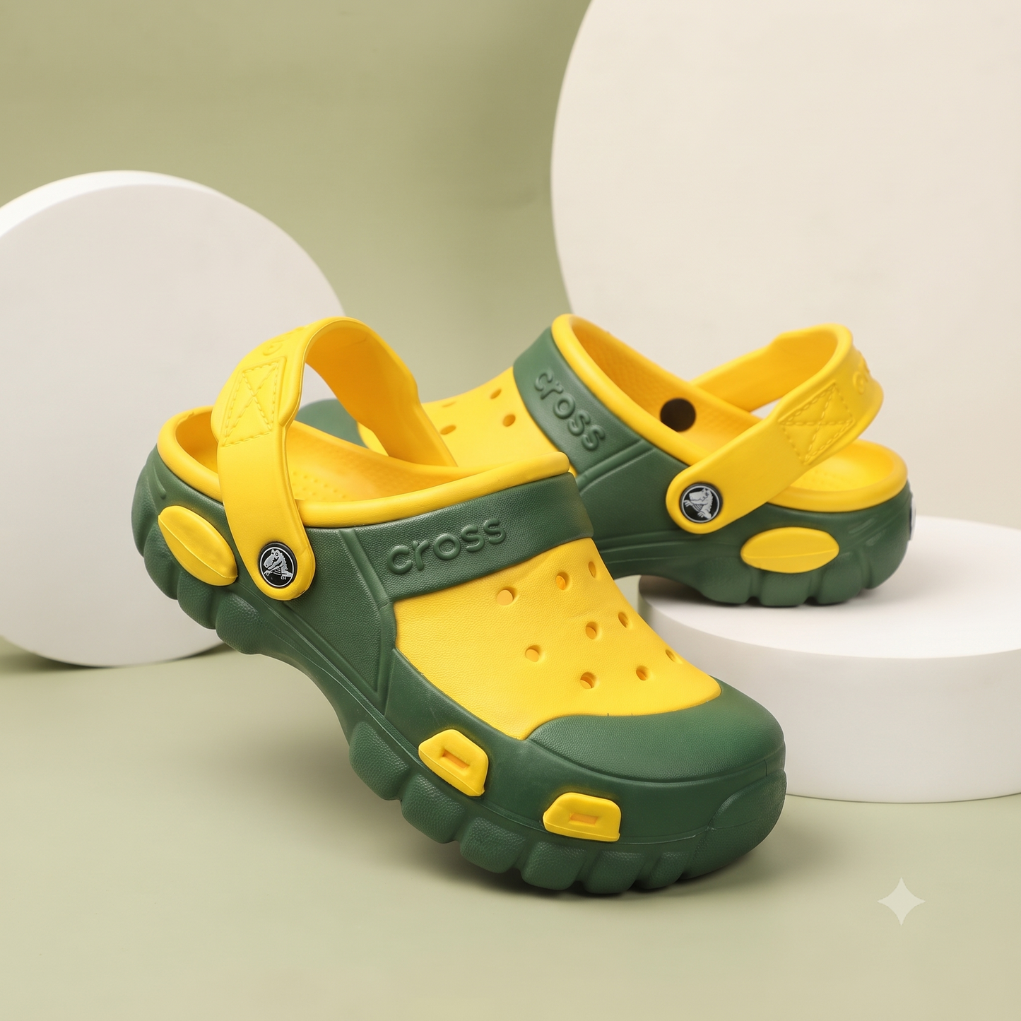 Urban Trek Comfort Clogs – Green & Yellow Lightweight Casual Slip-On Footwear