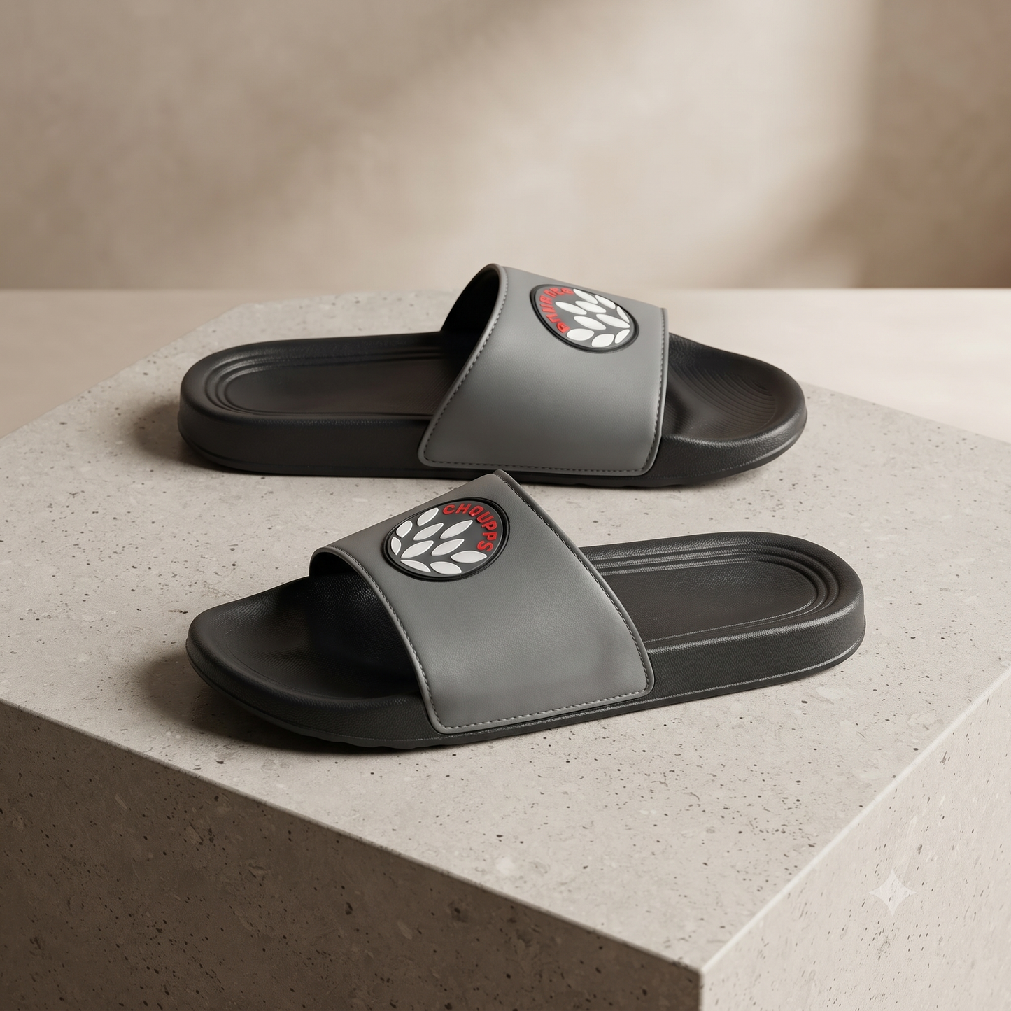 UrbanStride Classic Black Comfort Slides – Stylish Casual Slippers for Men & Women