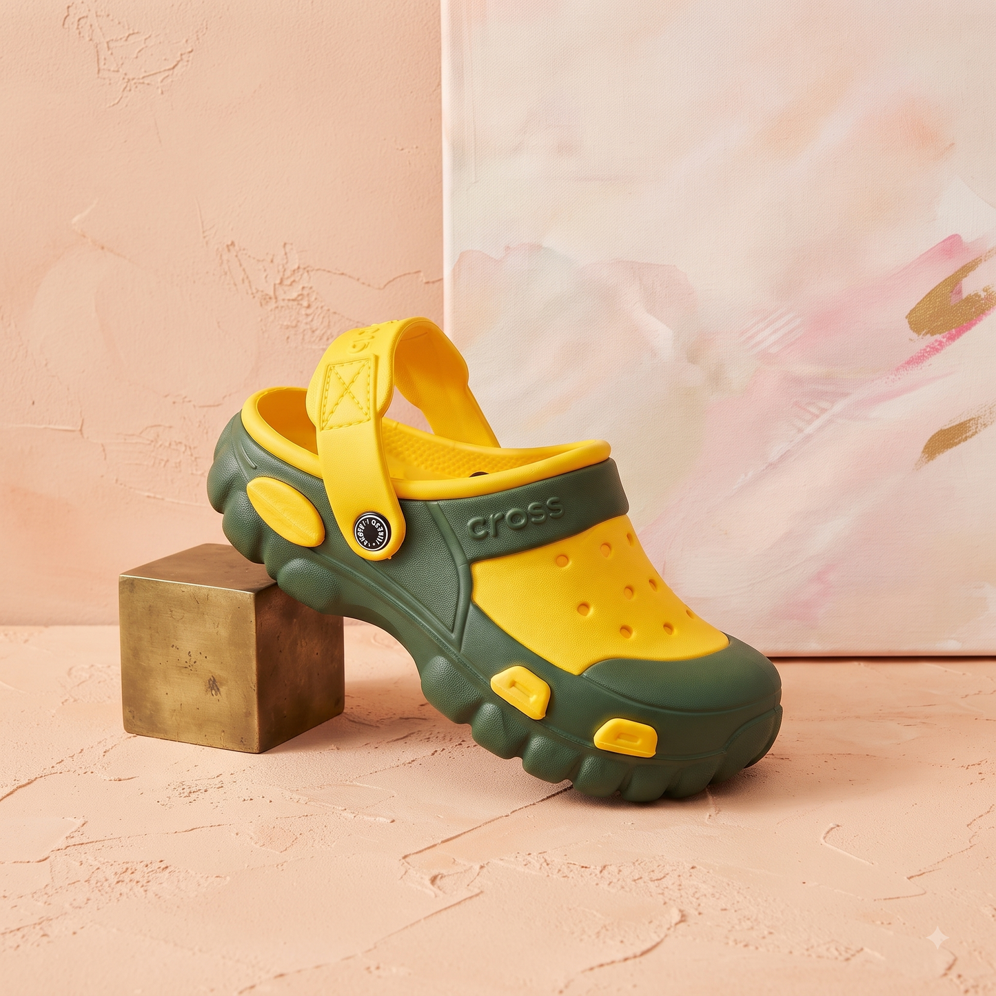 Modern Sculpted Designer Clogs with Patterned Strap – Off-White For Men and Women