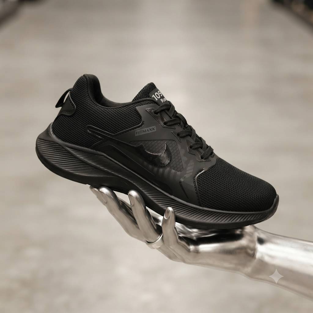 Ultra-Lightweight Sportswear Running Shoes – Sleek Black Design