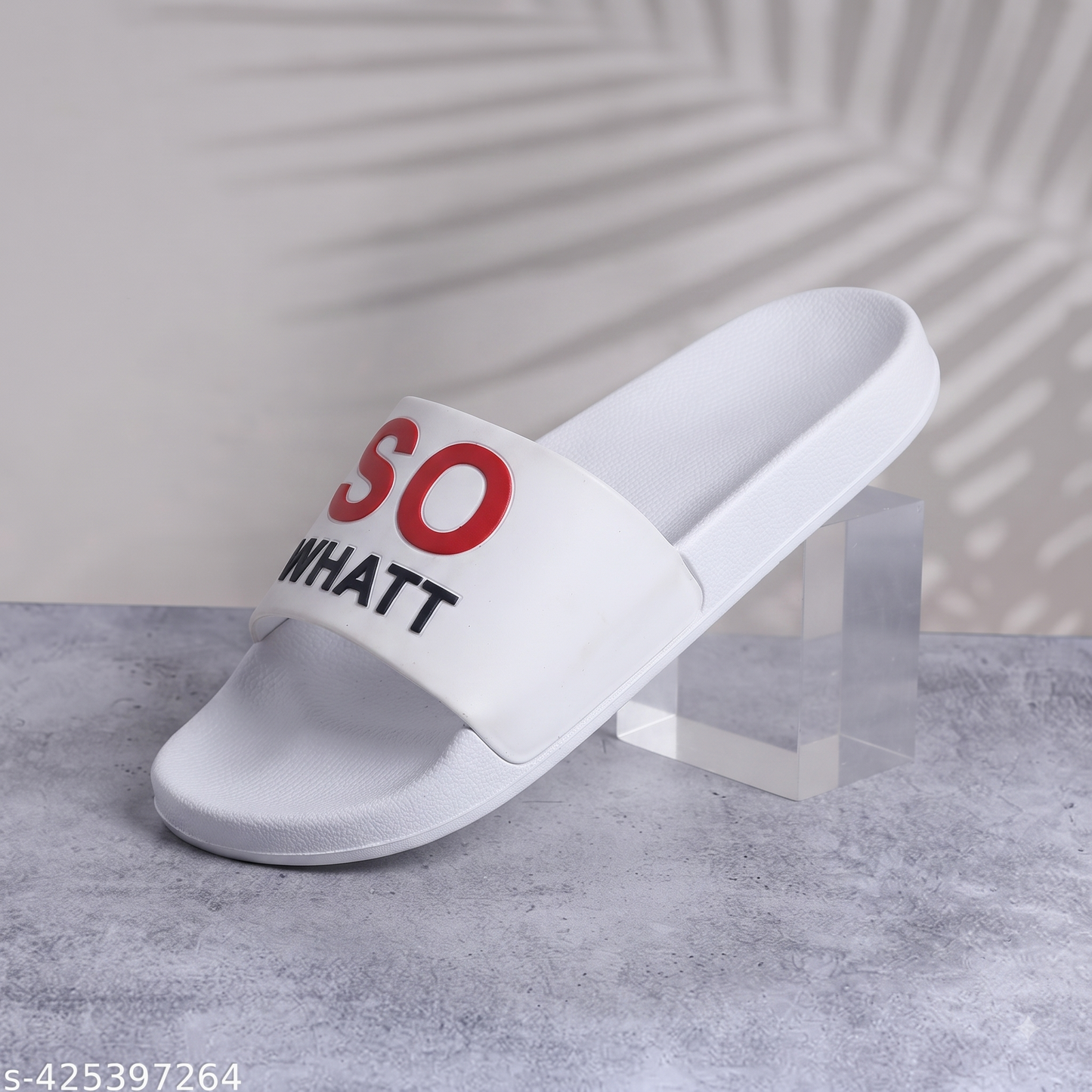 SO WHAT! Premium White Casual Slippers – Stylish & Comfortable Everyday Slides