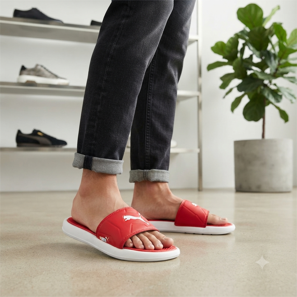 Ultra-Cushion Sport Slides for Men & Women – Red Casual Footwear