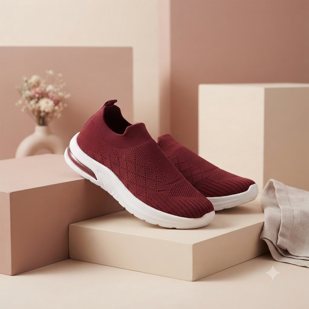 Garima A5 Cherry Knit Slip-On Casual & Walking Shoes for Women