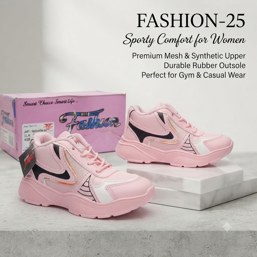 Trendy Blush Pink Active-Lifestyle Sneakers for Women