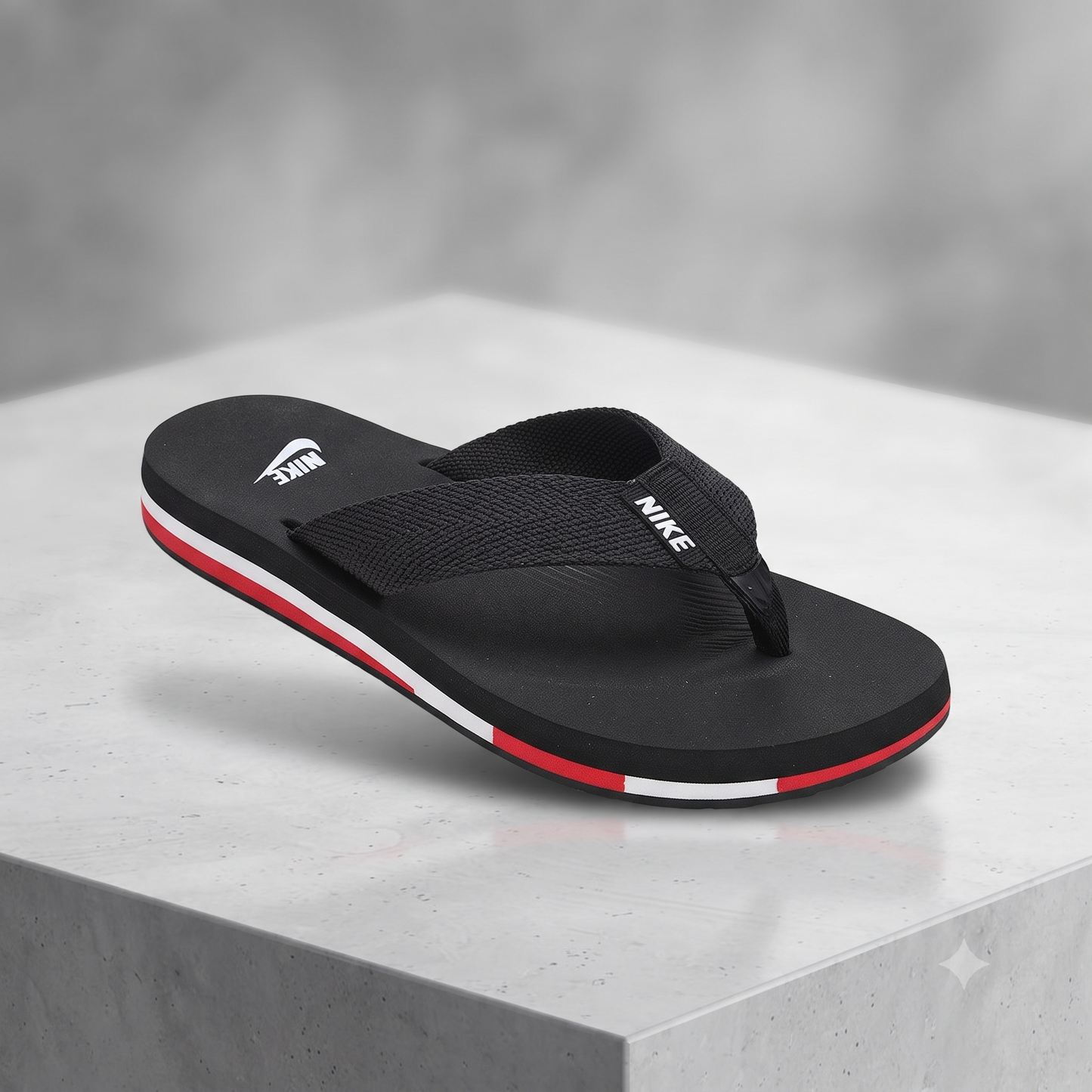 Premium Black Cross-Strap Casual Flip Flops for Men – Cushioned Comfort & Everyday Style