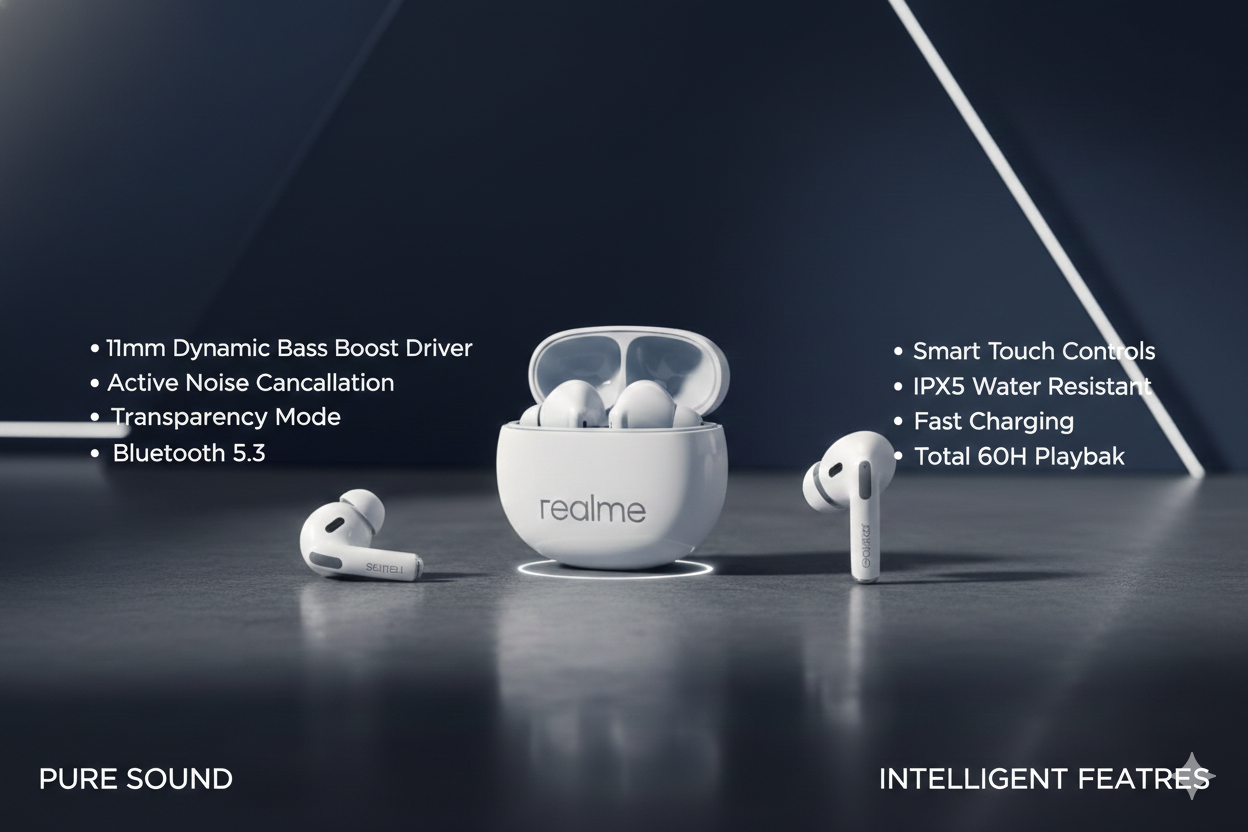 wireless Buds S1 | 11.2mm Bass Boost | 60H Battery | IPX4 Water Resistant with Advanced Bluetooth 5.3 & Seamless Connectivity