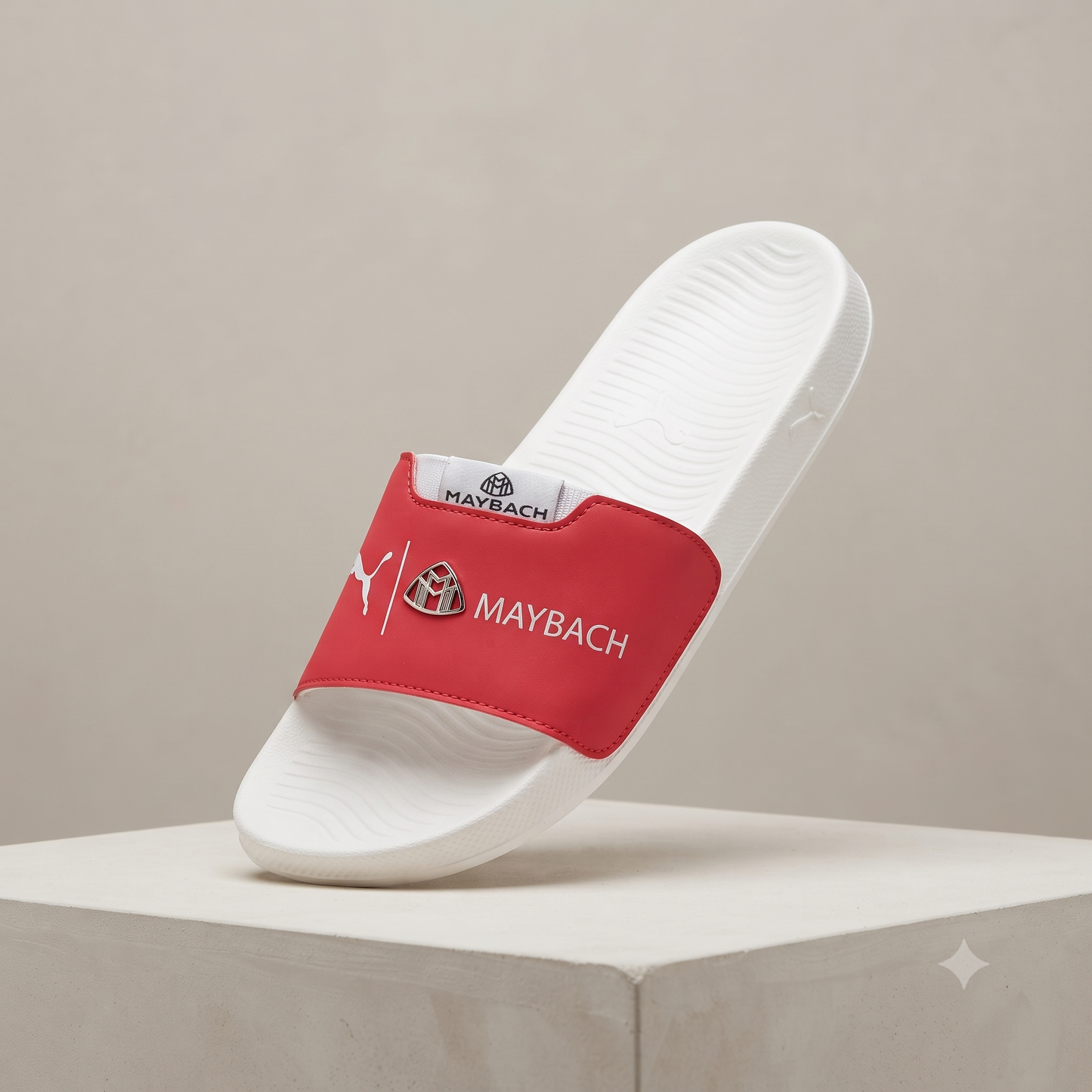 Men’s Designer Dual-Branded Casual Sliders - White/Red Comfort Orthopedic Footwear