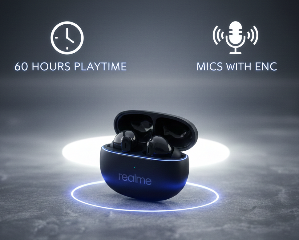 Buds 165 Wireless: 60-Hour Backup & Hi-Res Audio – Feel Every Beat Elevate Your Audio