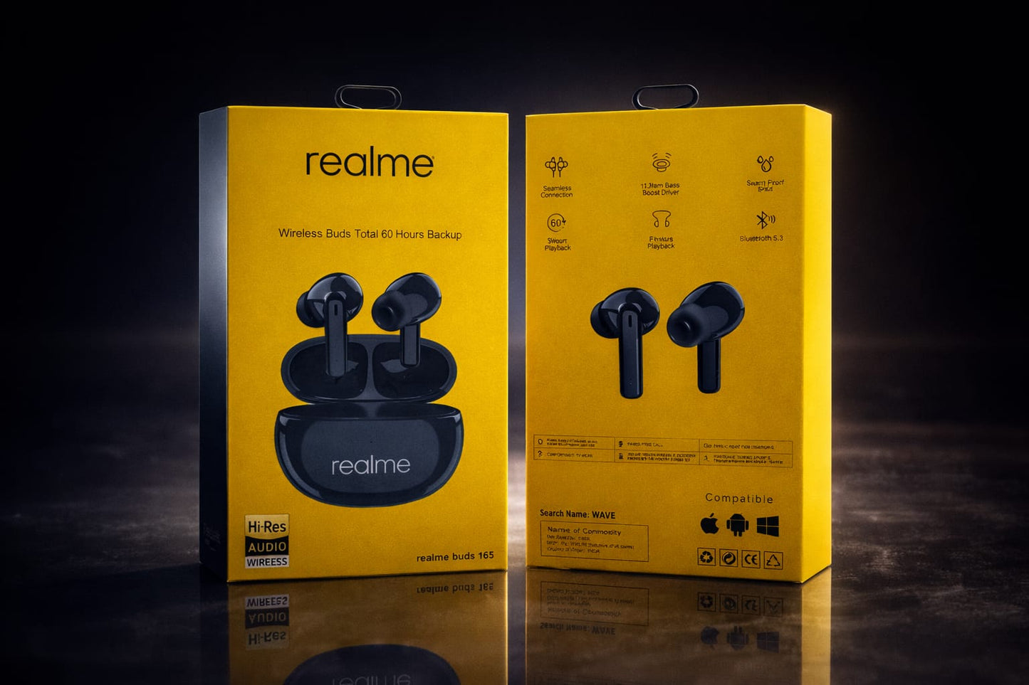 Buds 165 Wireless: 60-Hour Backup & Hi-Res Audio – Feel Every Beat Elevate Your Audio