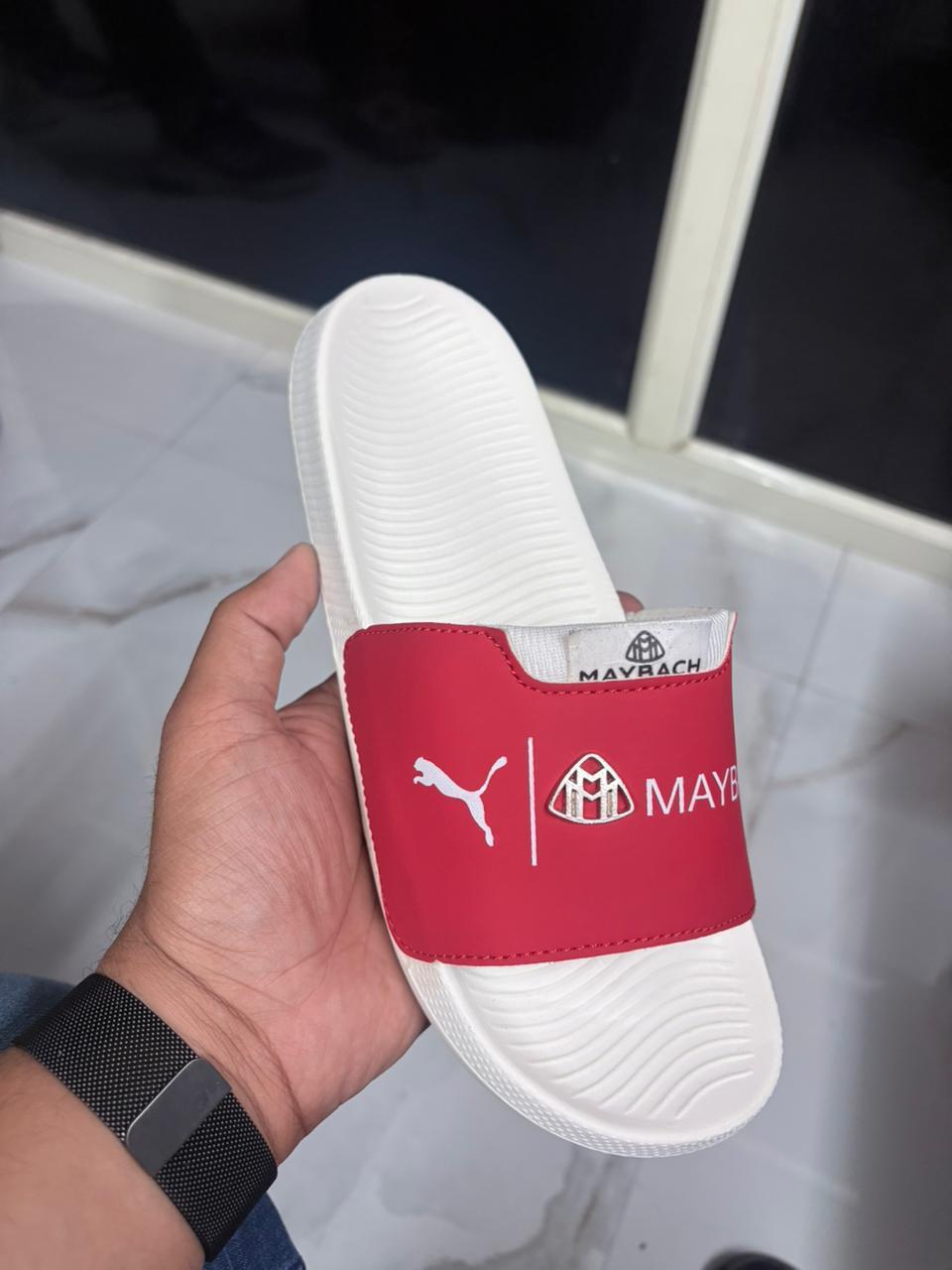 Men’s Designer Dual-Branded Casual Sliders - White/Red Comfort Orthopedic Footwear