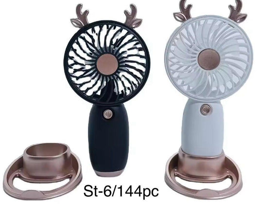 Mini Portable Hand Fan Cartoon Tags – Powerful Brushless Motor, 3-Speed Large Blades, Noise-Cancelling, 1500mAh USB Rechargeable Battery (Up to 6Hrs) – Ideal for Kitchen, Makeup, Travel