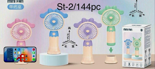 Mini Portable Hand Fan Cartoon Tags – Powerful Brushless Motor, 3-Speed Large Blades, Noise-Cancelling, 1500mAh USB Rechargeable Battery (Up to 6Hrs) – Ideal for Kitchen, Makeup, Travel