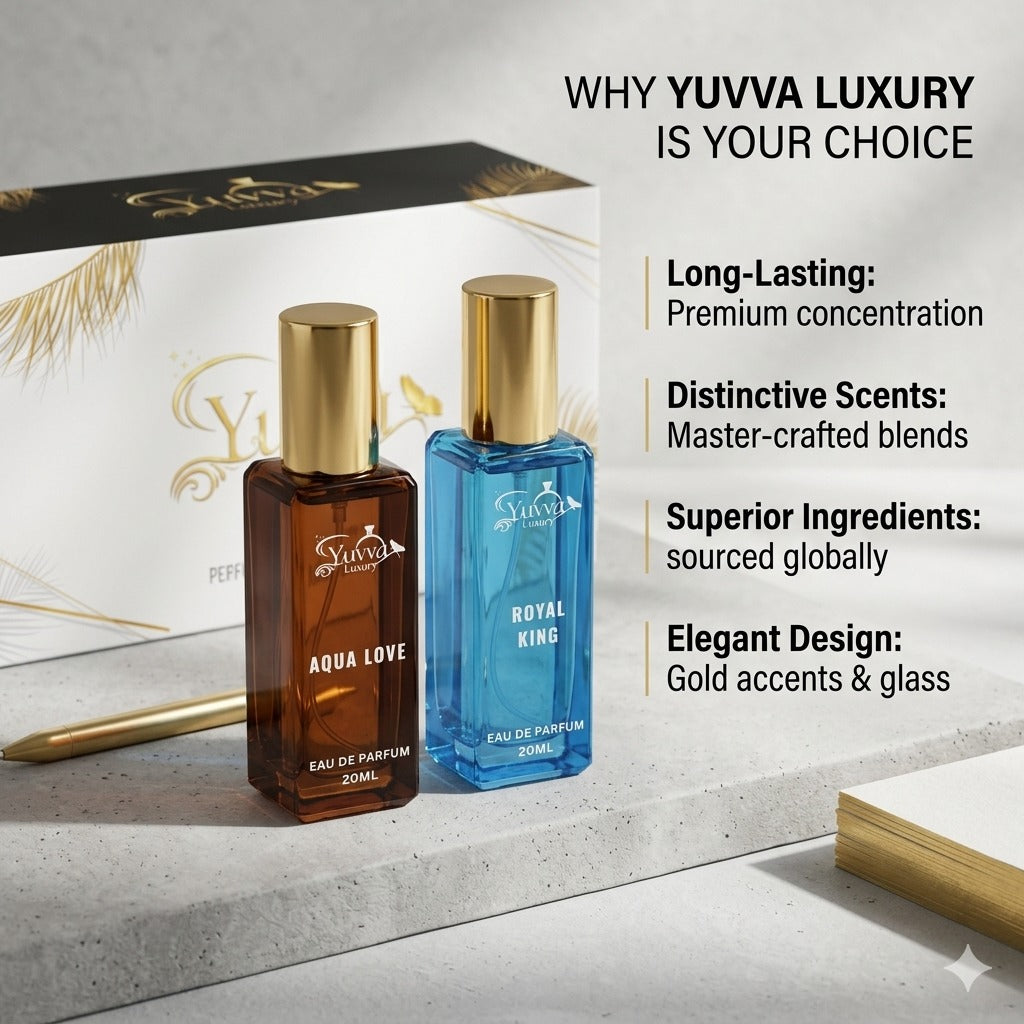 Yuvva Luxury Long Lasting Unisex Perfume Gift Set Of 2 ( AQUA LOVE, ROYAL KING )