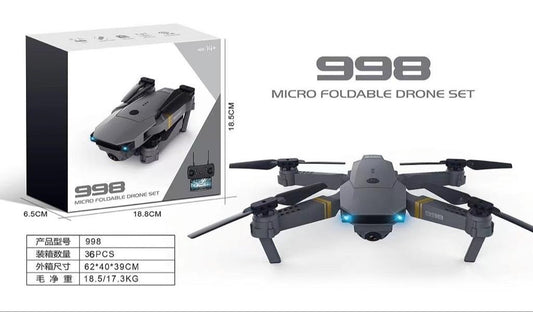 998 PRO Foldable Toy Drone with HQ 4K WiFi HD Camera Remote Control for  Drone