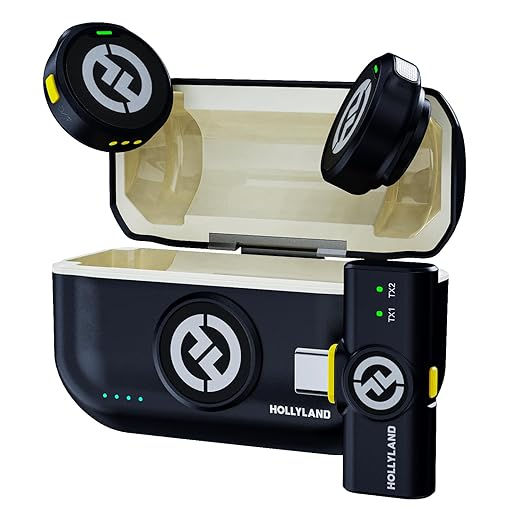 M2 Wireless Lavalier Microphone for iPhone 15/15 pro/15pro max/Android, Hi-Fi Audio, Mini Mic, 300m Los Range, Noise Cancellation, 30H Duration for Vlog Youtuber-Black