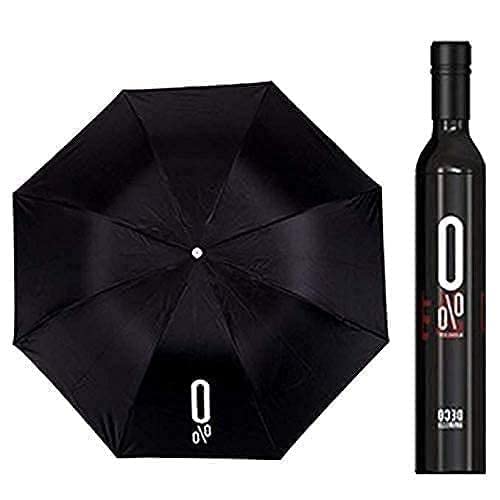 Wine Bottle Shape Mini Compact Foldable Umbrella with Plastic Case (Multi Color, Pack of 1)