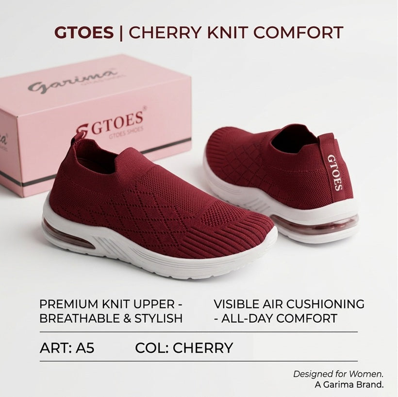Garima A5 Cherry Knit Slip-On Casual & Walking Shoes for Women